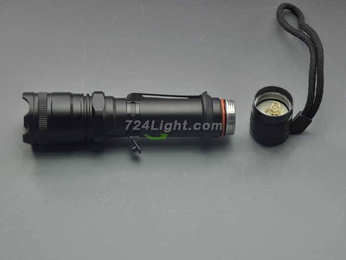 200 Lumens LED Flashlight 3W Flashlight Torch 3 Modes With Holding Clip