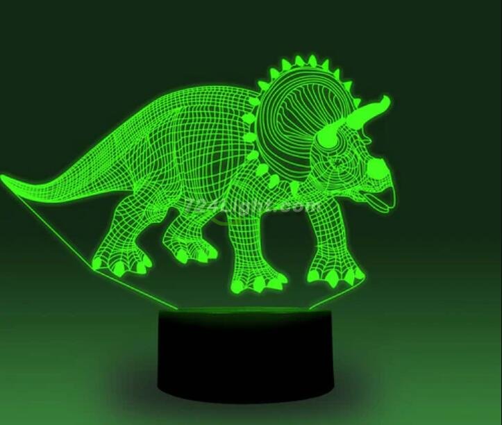Animal Images 3D Illusion LED Night Light w/ 16 Colors Remote Touch Switch Adjustable Brightness for Kids Bedroom Decoration