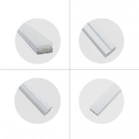 1M/5M/10M Pack of T2014 LED Neon Light Housing Kit with End Caps and Mounting Clips, Flexible Neon Channel Fit for 12mm Wide LED Strip Lights