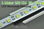 LED Aluminium Profile LED Strip Light Aluminium Profile 1M V Flat Type Rail Aluminium