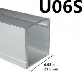 Silver U06 24x24mm U Shape LED Aluminum Profile Kit for LED Strip Light
