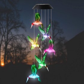 Solar Hummingbird Wind Chime Lights for Garden, Patio, Party, Yard, Window, Outdoor Decorations