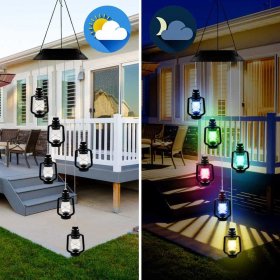 Solar Wind Chime Lights, Outdoor Waterproof Color Changing Led Lights for Garden Patio Yard Pathway Decoration