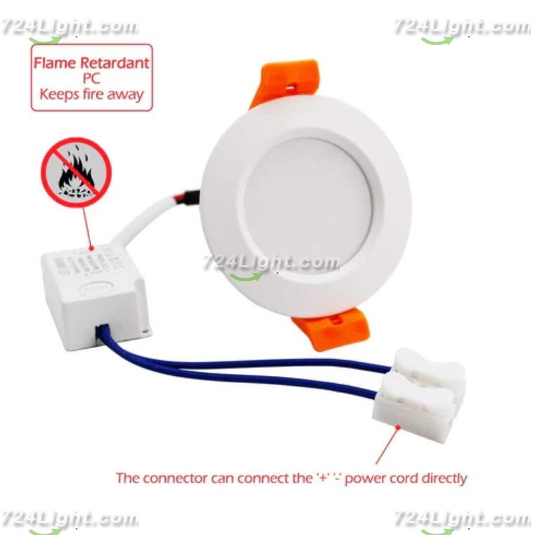 10 Pack 3W Dimmable Antifog LED Downlight CRI80 Flat Diffuser Ceiling Light -2-3/8'' Cutout