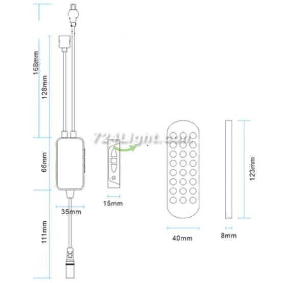 5V-24V DC Wireless ELK6ARGB Bluetooth Music Symphony Controller with Two Outputs for RGB Color Changing LED Flexible Strip Lights