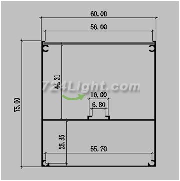 1 Meter 39.4â€ Aluminum LED Suspended Tube Light LED Profile Diameter 56mm suit 75mm Flexible led strip light