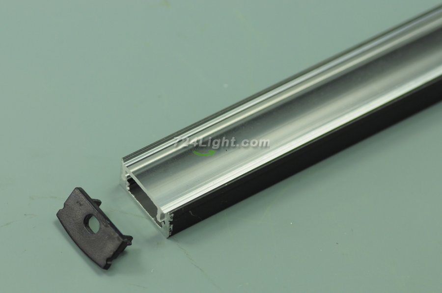 Black LED Aluminium Channel 8mm Recessed U Type LED Aluminum Channel 1 meter(39.4inch) LED Profile Inside Width 12.2mm - Click Image to Close