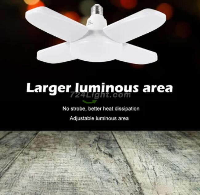 60W LED Shop Light Deformable LED Garage Lights CRI80+ 6000LM 6500K White 400W Equivalent