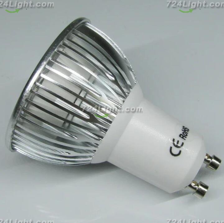 4Pack 3W(3x1W) 120V/220V AC LED Spotlight GU10 Bi-Pin Base LED Light Bulb Aluminum Housing 30° Beam Angle