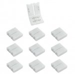 10pcs Pack Solderless Snap Down 2 pin Conductor LED Strip Connector for 10mm Wide 5050 5630 Single Color Flex LED Strips