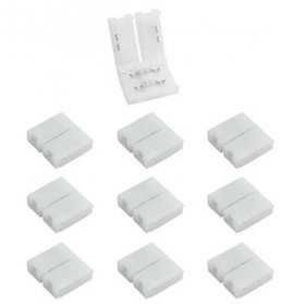 10pcs Pack Solderless Snap Down 2 pin Conductor LED Strip Connector for 10mm Wide 5050 5630 Single Color Flex LED Strips