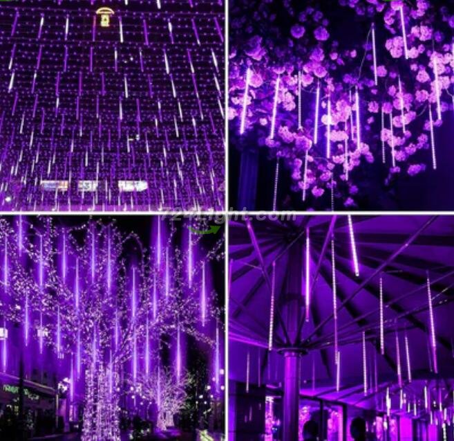 3PCS Pack of Christmas Lights Meteor Shower Rain Lights 8 Tube 12 Inch Waterproof Plug in Falling Rain Fairy String Lights for Halloween Christmas Holiday Party Home Patio Outdoor Decoration