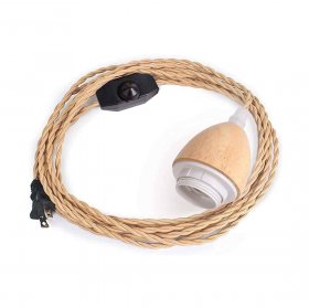 9.8FT Vintage Nylon Socket Pendant Light Cord, semicircle Pendant Light Kit with Dimmable Switch