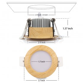 3W LED RECESSED LIGHTING DIMMABLE WOOD GRAIN DOWNLIGHT, CRI80, LED CEILING LIGHT WITH LED DRIVER