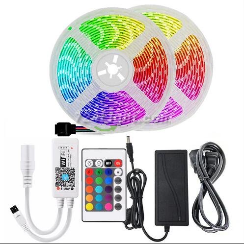 32.8FT/10Mtr RGB LED Strip Lights Kit, SMD5050 30LEDs/Mtr, WiFI Wireless, Smart APP controlled