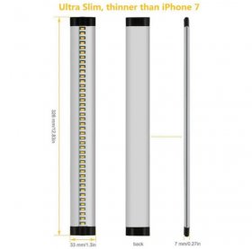 3pcs Pack Silver Finish LED Under Cabinet Lighting Kit Dimmable CRI90 Ultra Thin SMD2835 12V 15W 900 Lumens with Dimmer & Power Supply Included