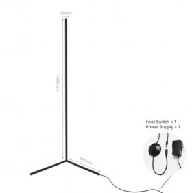 White Color Corner Floor Lamp Nordic Modern LED Floor Lamp Ambient Light w/ Foot Switch
