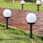 Solar Spherical Lawn Light, Outdoor Waterproof Floor Lamp Suitable for Courtyard Garden Path Sidewalk