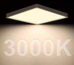LED Ceiling Light Fixture Flush Mount, 12 Inch 24W, Indoor LED Ceiling Lights, 3200LM Bright Square LED Ceiling Light, Flat Slim Lighting Fixture for Bedroom Stairwell Hallway Kitchen