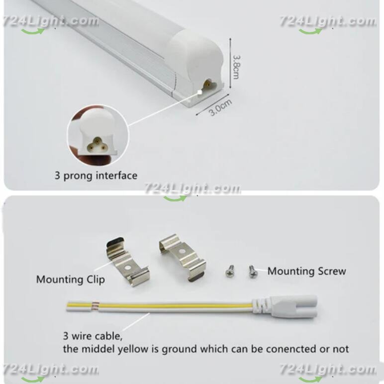 10Pcs Pack 2FT/3FT/4FT AC/DC 12-36V T8 LED Tube Light w/ Milky White Cover