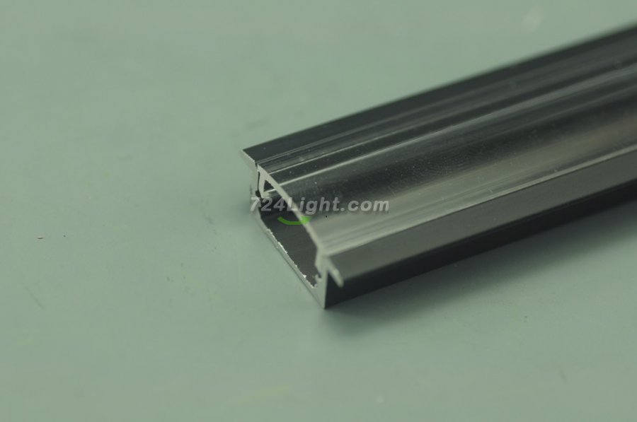 0.5 meter 19.7" Black LED Aluminium Super Slim 8mm Extrusion Recessed LED Aluminum Channel LED Profile With Flange