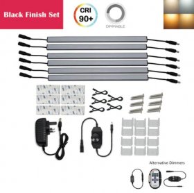 C-Series 6 Pack (6*3W) Dimmable CRI 90 Ultra Thin 12inch Linkable Linear LED Under Cabinet Lights with Dimmer & Power Adapter