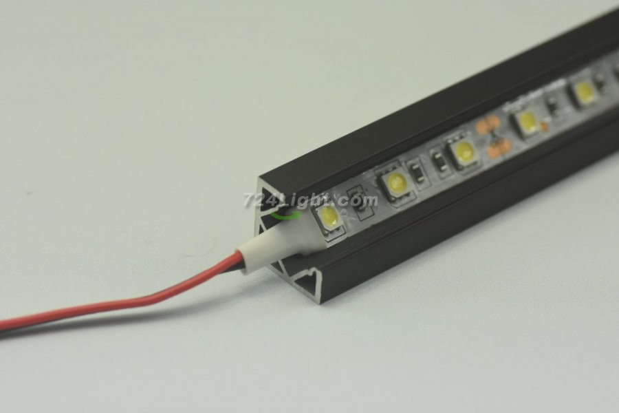 Black LED Aluminium Profile LED Strip Light Aluminium Profile 1M V Flat Type Rail Aluminium