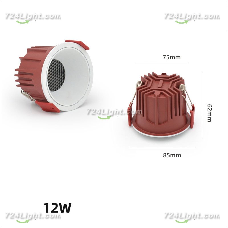 12W LIVING ROOM NARROW BORDER HONEYCOMB ANTI-GLARE SPOTLIGHT EMBEDDED LED ROUND CEILING LIGHT