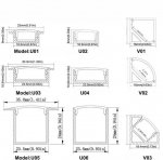 Silver Corner LED Aluminum Profile V02 16x16mm V-Shape Curved Cover Corner Mounting Aluminum Channel