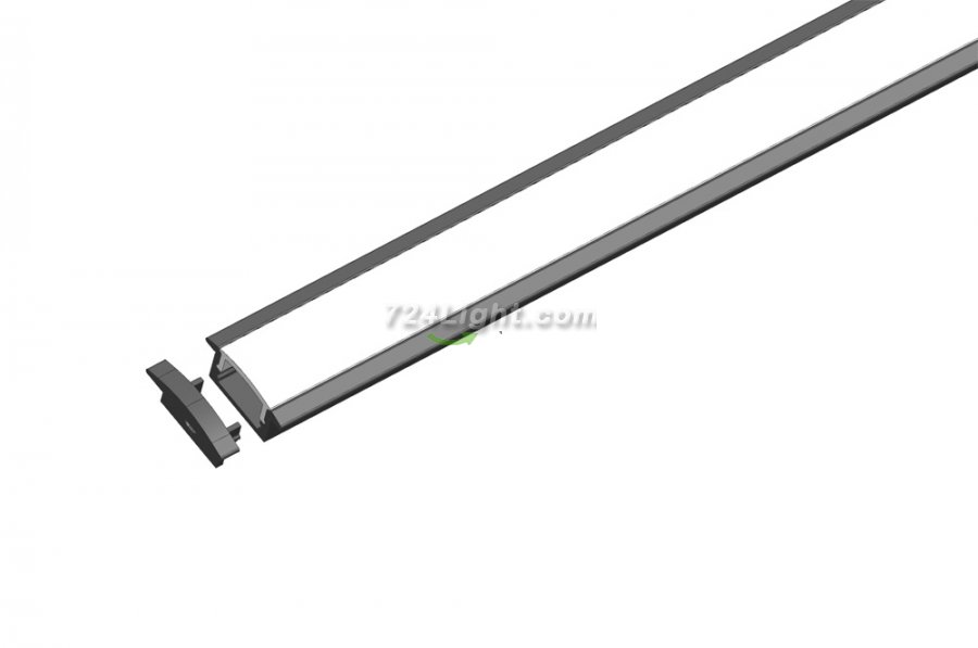 Black LED Aluminium Super Slim 8mm Extrusion Recessed LED Aluminum Channel 1 meter(39.4inch) LED Profile With Flange