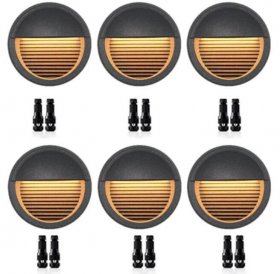 6PCS Pack Low Voltage LED Deck Lights, Landscape Stair Railing Light Fixture with 4W Integrated LED,12V AC/DC Accent Lighting with Black Powder Coated Aluminum Finish