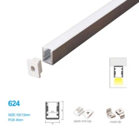 (image for) 10*13 MM Mini Square Trimless Surface Mounting Aluminum Profile Kit