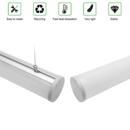 (image for) 5 Pack D60 60mm Dia. Round Extruded Aluminum Channel for Pendant Linear Office Lighting System