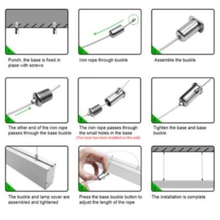 (image for) 5 Pack H4075 Big Aluminum Extrusion Channel for Suspension Mounting Linear Office Lighting System