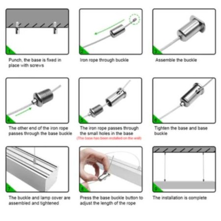 (image for) 5 Pack H7676 Big Aluminum Extrusion Channel for Pendant Mounting Linear Office Lighting System