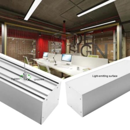 (image for) 5 Pack H7676 Big Aluminum Extrusion Channel for Pendant Mounting Linear Office Lighting System