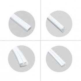 1M/5M/10M/20M Pack of T0613 Edge Lighting LED Neon Light Housing Kit with End Caps and Mounting Clips, Flexible Neon Channel Fit for 8mm Wide LED Strip Lights