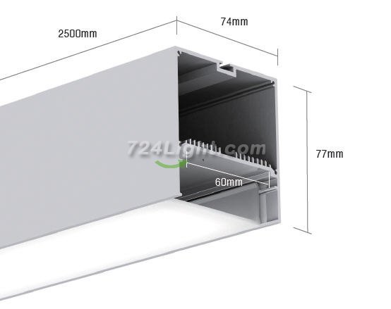 0.5 meter 19.7" Suspended LED Aluminum Profile LED Channel Suit 60mm Flexible LED Strips