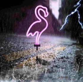 Solar Neon Flamingo Light, Outdoor Waterproof Solar Landscape Light for Garden, Yard, Passage, Lawn, Path Decorative Lights (2 Pack)