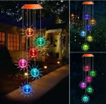 Outdoor Solar Sunflower Wind Chime Lights for Garden, Patio, Party, Yard, Window, Outdoor Decorations