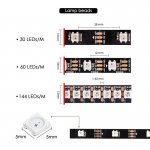 WS2812B SYMPHONY LED LIGHT STRIP 5V 30LIGHTS FULL COLOR LIGHT BAR 5050 LIGHT BEADS BUILT-IN IC COLORFUL SINGLE POINT SINGLE CONTROL FIEXIBLE LIGHT BAR