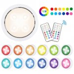 6 Pack LED Puck Lights with Remote, White Finish RGBW Color Changing Under Cabinet Lights Wireless,13 Colors Changeable LED Closet Light Dimmable,AA Battery Operate Push Night Lights with Timer Function