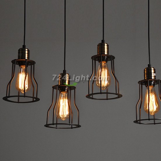 Hanging Lamp Black Iron Chandelier E27 Lights Pendant Lights Customizable Chandelier Pendant Lighting