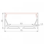 PB-AP-GL-048-R LED Aluminium Channel 1 Meter(39.4inch) Pendant Light LED Channel For 5050 5630 Multi Row LED Strip Lights