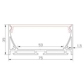 PB-AP-GL-048-R LED Aluminium Channel 1 Meter(39.4inch) Pendant Light LED Channel For 5050 5630 Multi Row LED Strip Lights