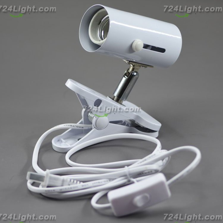 E27 screw with clip 360Â° rotary switch lamp holder White E27 Bulb Converter