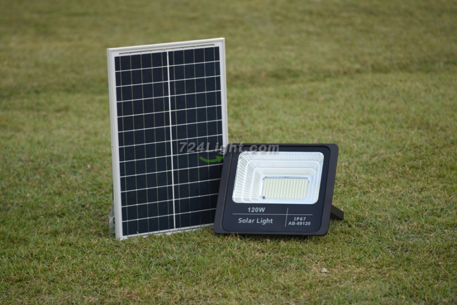 120W Solar Spot Lights 8800lum Controlable Bright 20hours Outdoor Led Flood Lights