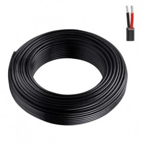 18 20 22 24 Gauge Electrical Wire 2 Conductor Insulated Stranded Black Tinned Copper Hookup Wire