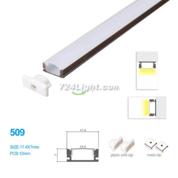 17.4*7 MM Ceiling/Wall Mounted LED Aluminum Profile w/Arch Cover for LED Strip Lighting Application