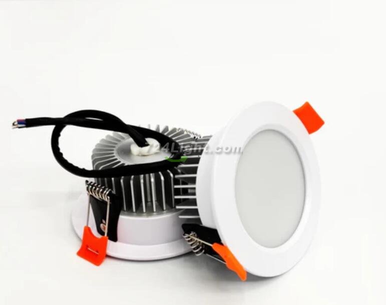 4 Pack RGBW Super Bright Modern Recessed LED Lighting 32W 24V White Round Embedded LED Downlight Aluminum Indoor Ceiling Downlight Hotel Lighting Bar Lighting Dancing Room Lighting Restaurant Lighting
